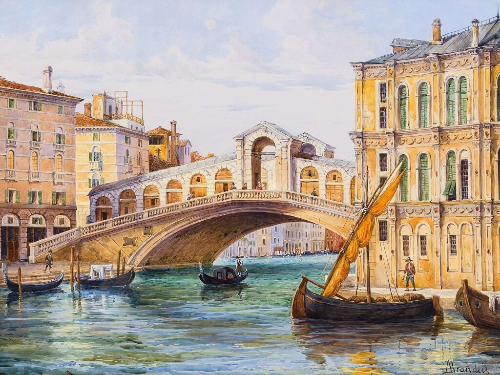 The Rialto Bridge in Venice by Antonietta Brandeis, cropped, low resolution