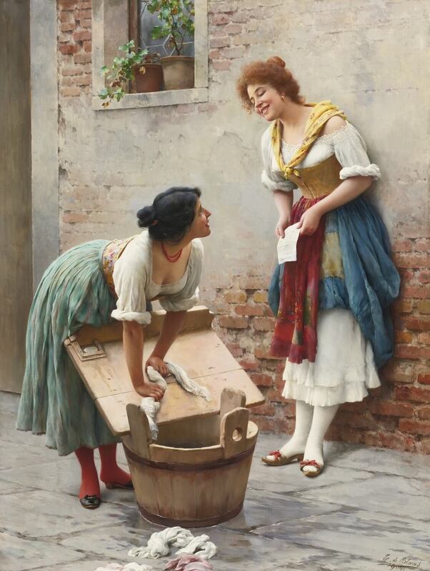 Sharing the News (1904) by Eugene de Blaas