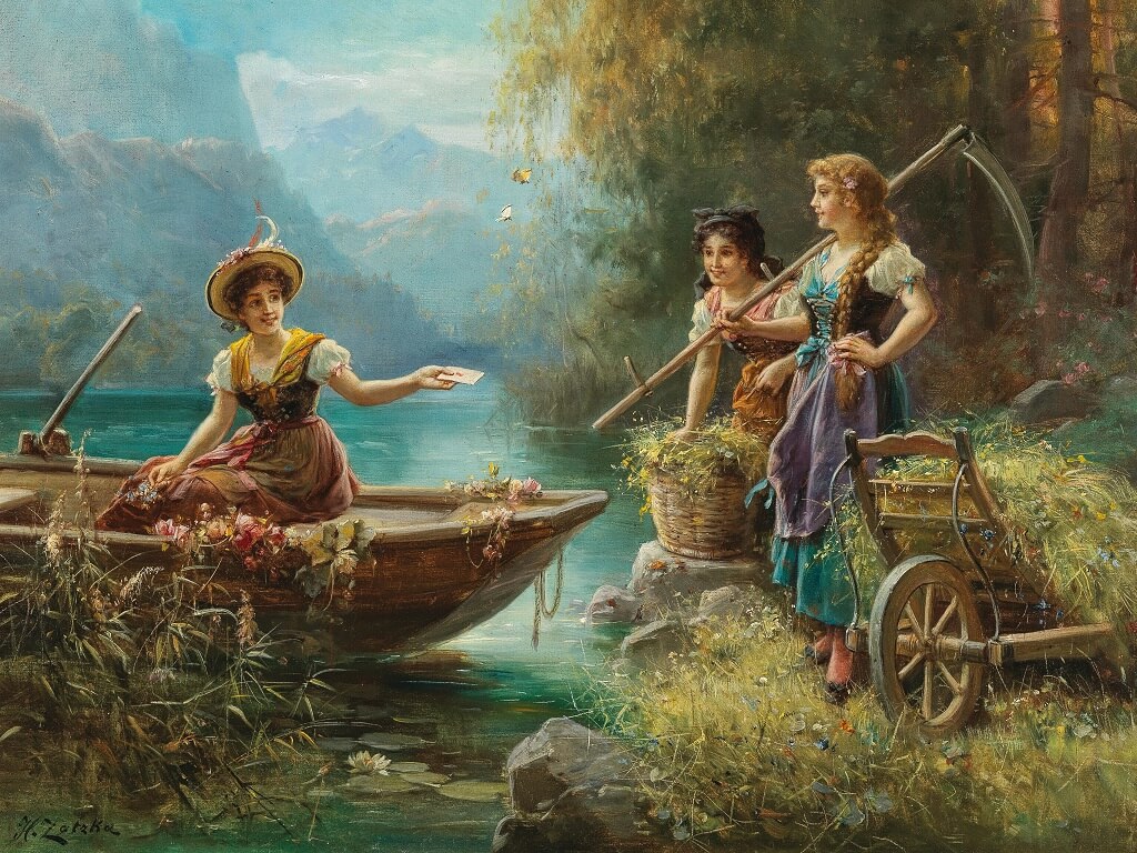 The Love Message by Hans Zatzka, cropped, small resolution