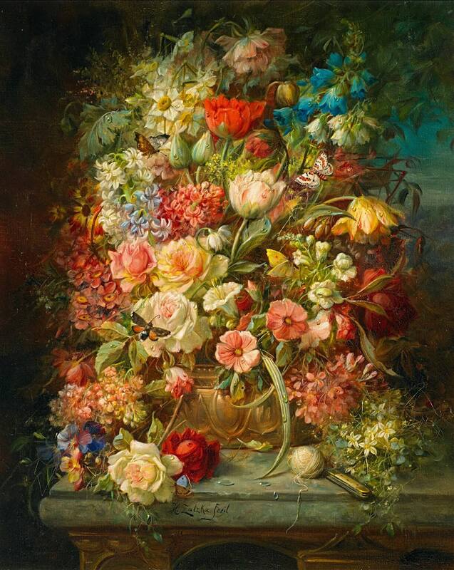 Still Life with Flowers by Hans Zatzka