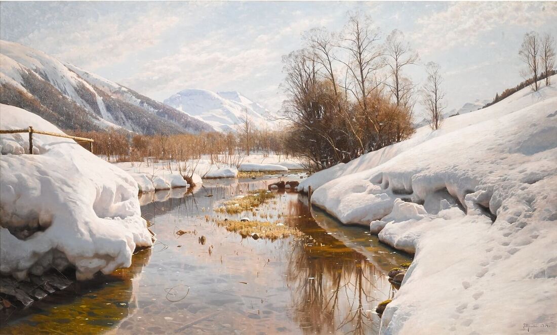Winter Sun in the Engadin (1914) by Peder Mork Monsted
